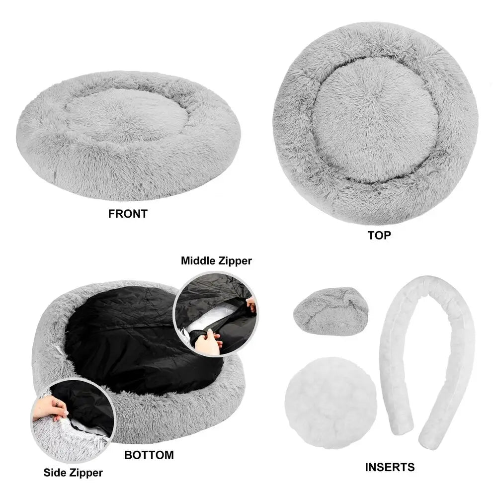 Donut Plush Self-Warming Bed for Dogs and Cats