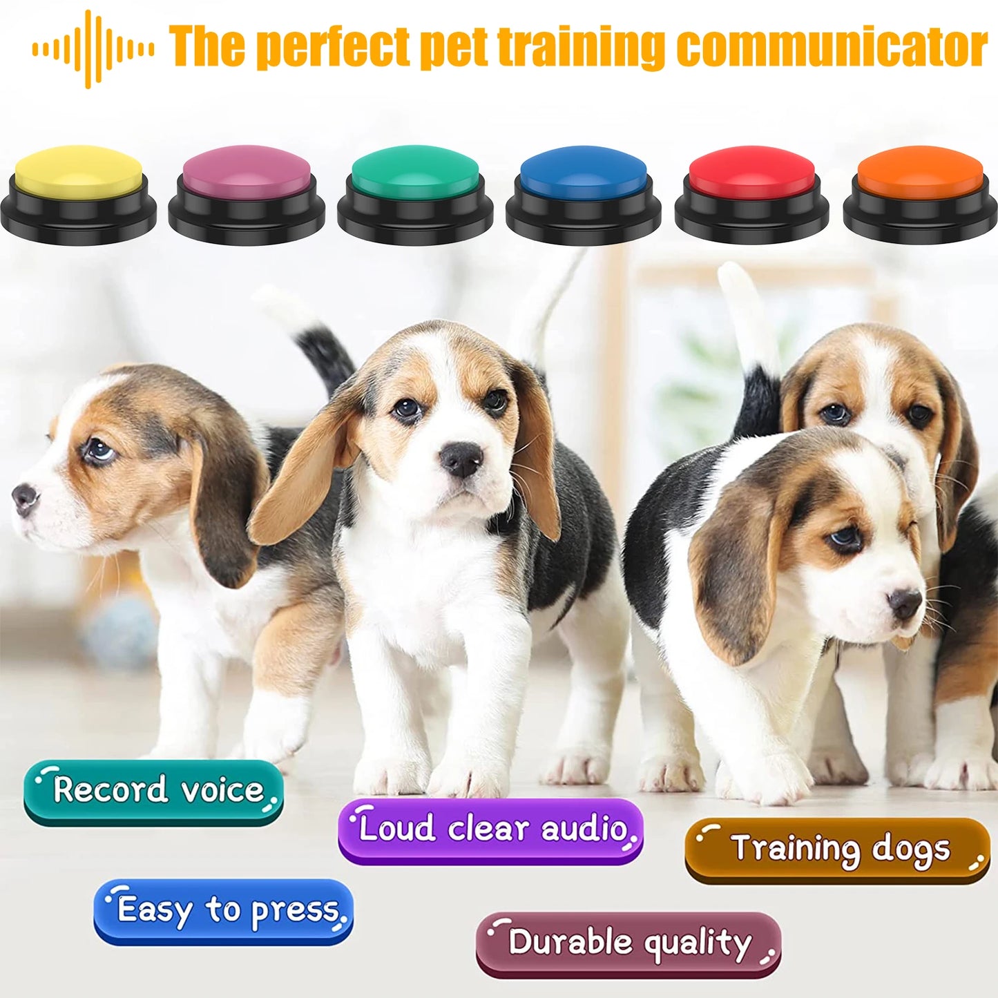 6 Color Voice Recording Dog And Cat Buttons