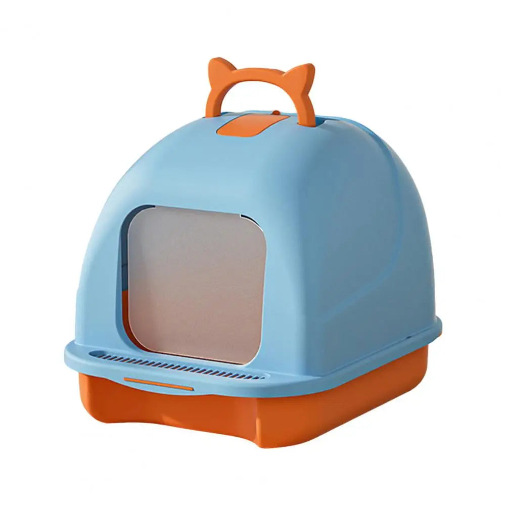 Spacious Enclosed Cat Litter Box with Easy Clean Features
