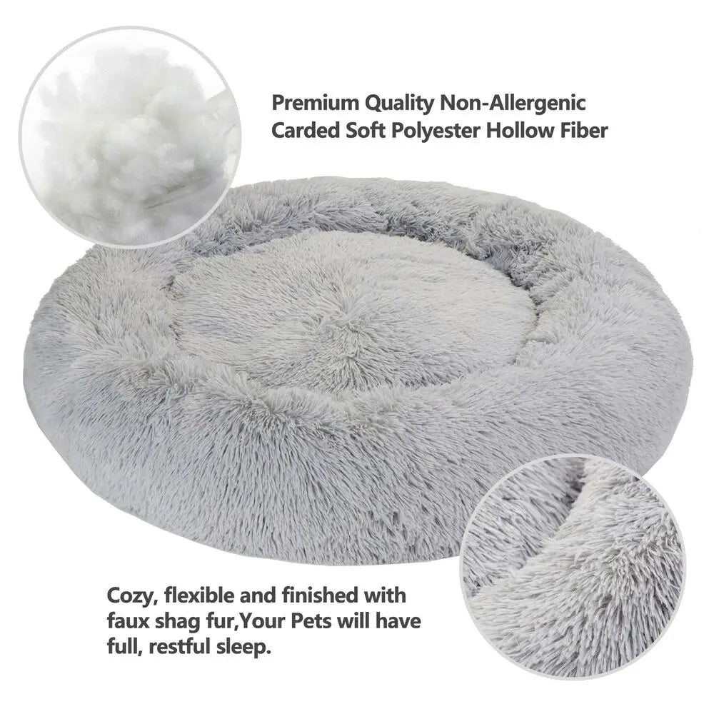 Donut Plush Self-Warming Bed for Dogs and Cats