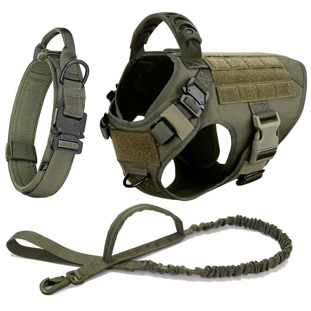 Large Military Dog Harness and Collar