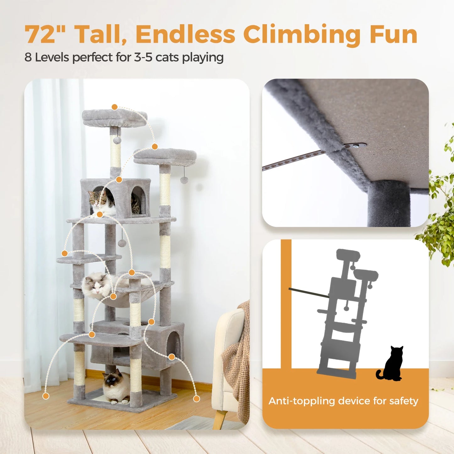 184cm Large Cat Tree and Tower