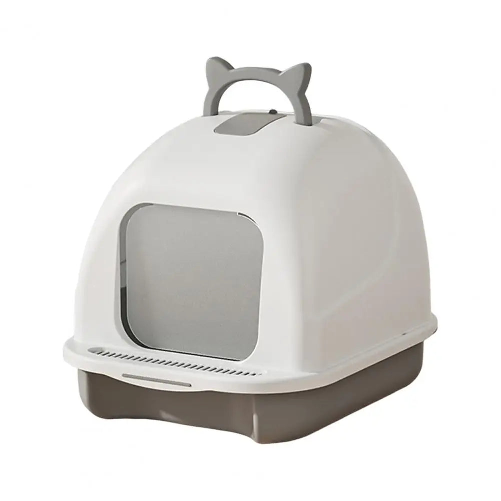 Spacious Enclosed Cat Litter Box with Easy Clean Features