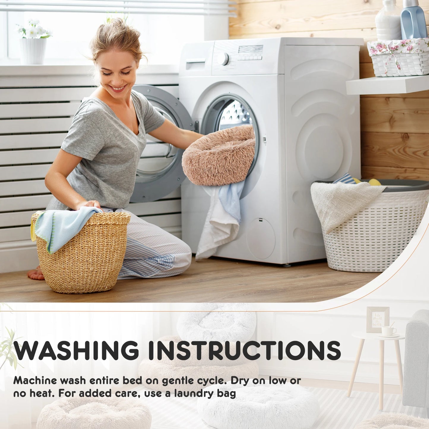 JHK Washable Dog Bed for Medium to Large Dogs