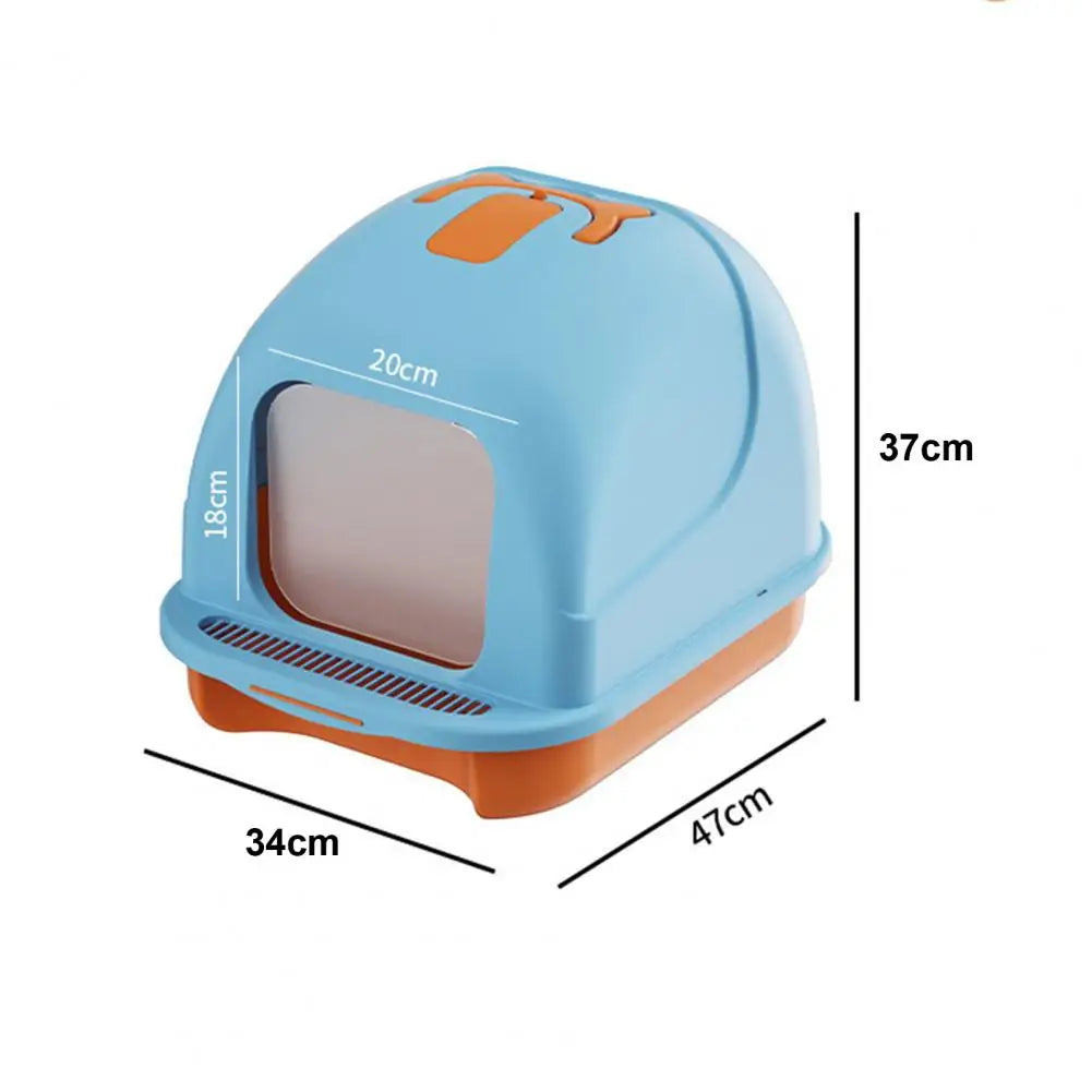 Spacious Enclosed Cat Litter Box with Easy Clean Features