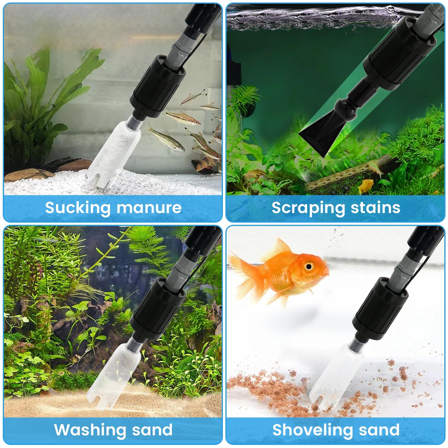 6-in-1 Aquarium Gravel Cleaner