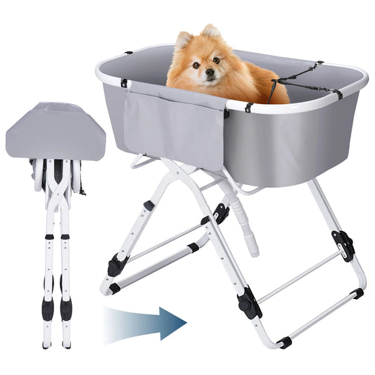 Foldable Adjustable Pet Bath Tub for Dogs and Cats