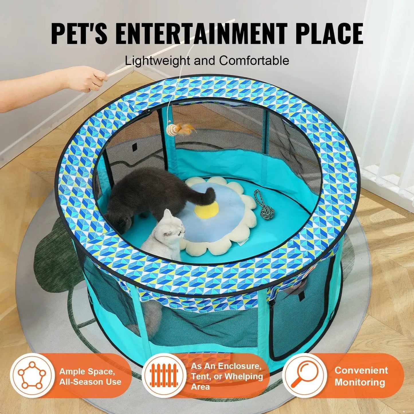 Foldable Portable Pet Playpen for Dogs and Cats