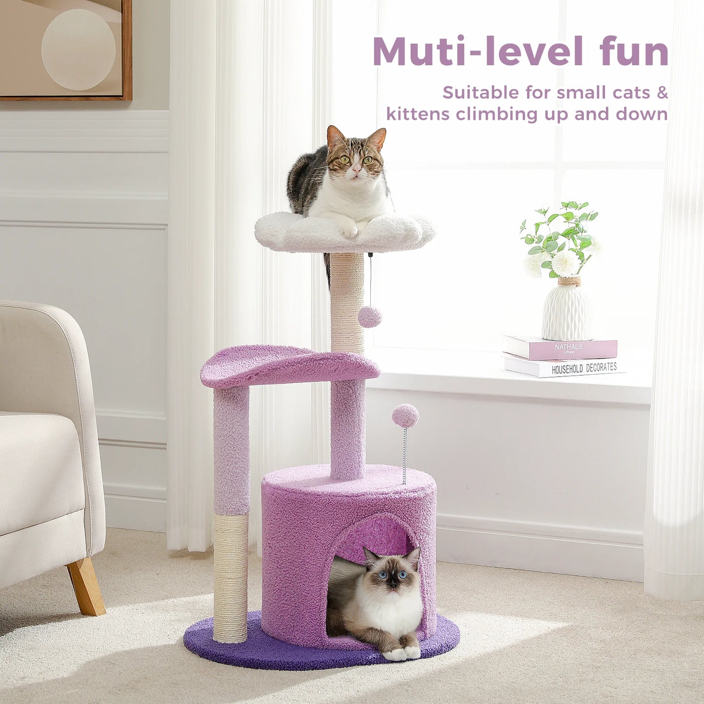 Cactus Cat Tree with Cozy Perch and Scratching Post