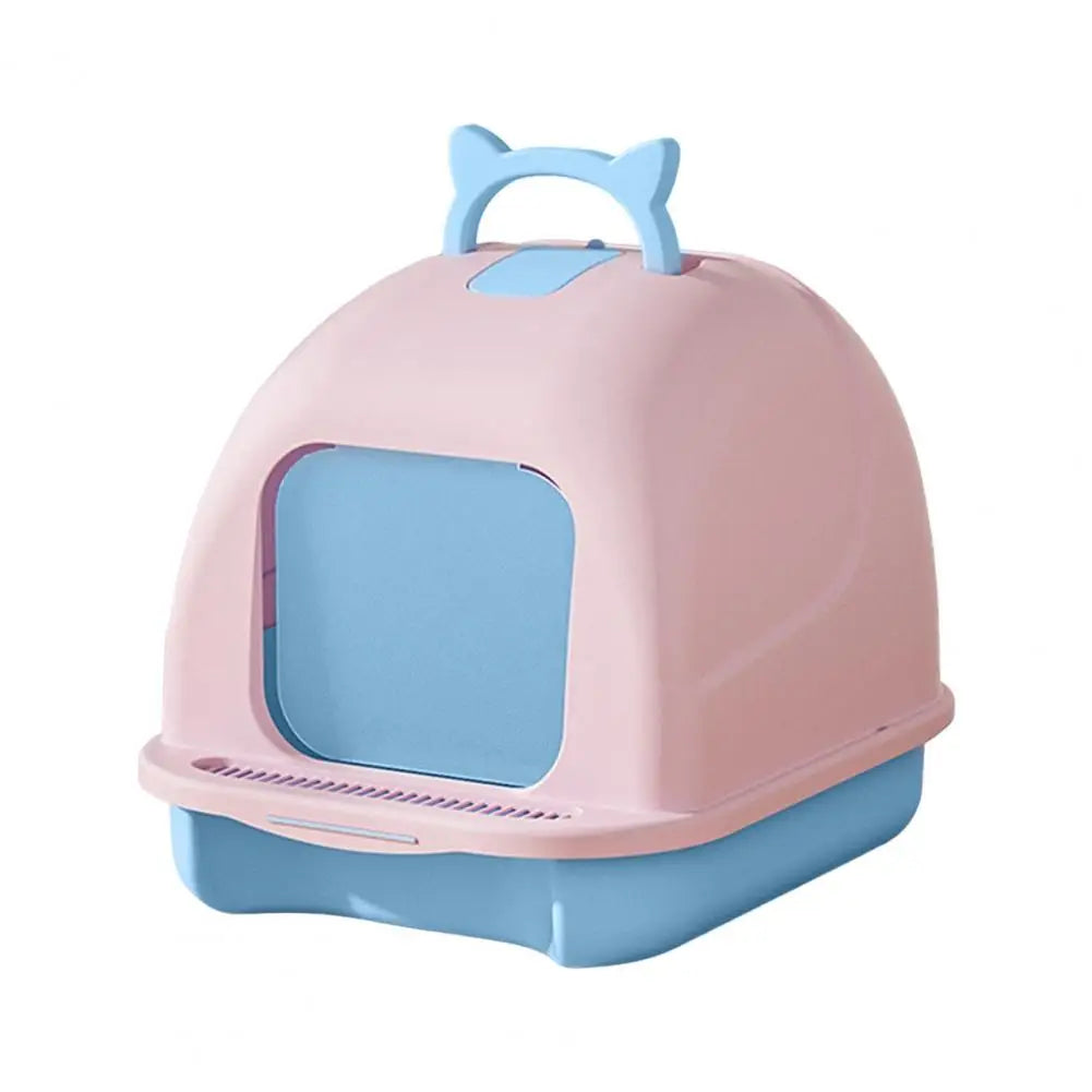 Spacious Enclosed Cat Litter Box with Easy Clean Features