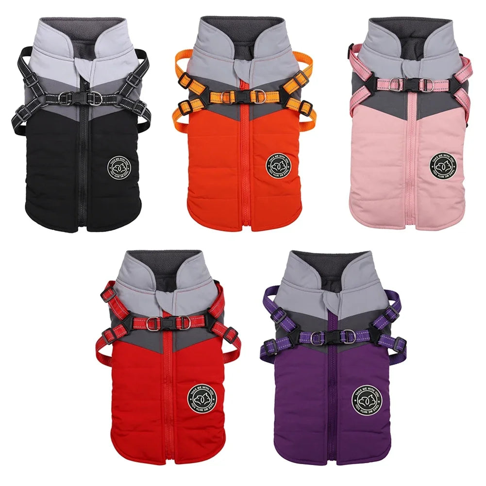 Winter Waterproof Dog Harness Vest for Small Breeds
