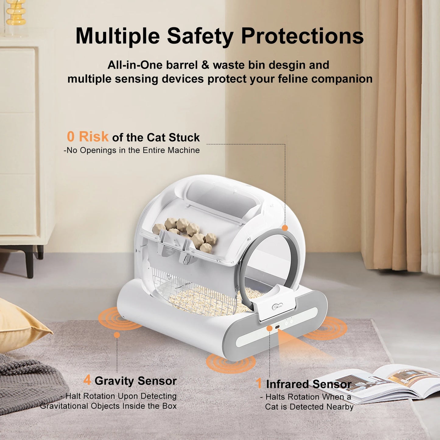 DOEL Smart Self Cleaning Cat Litter Box with App Control