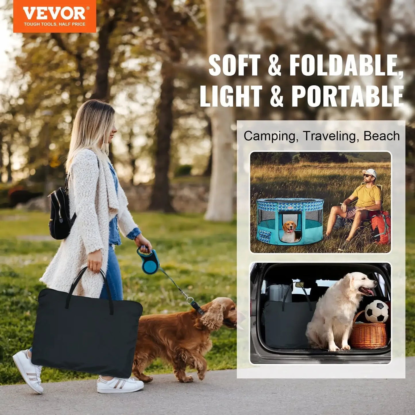 Foldable Portable Pet Playpen for Dogs and Cats