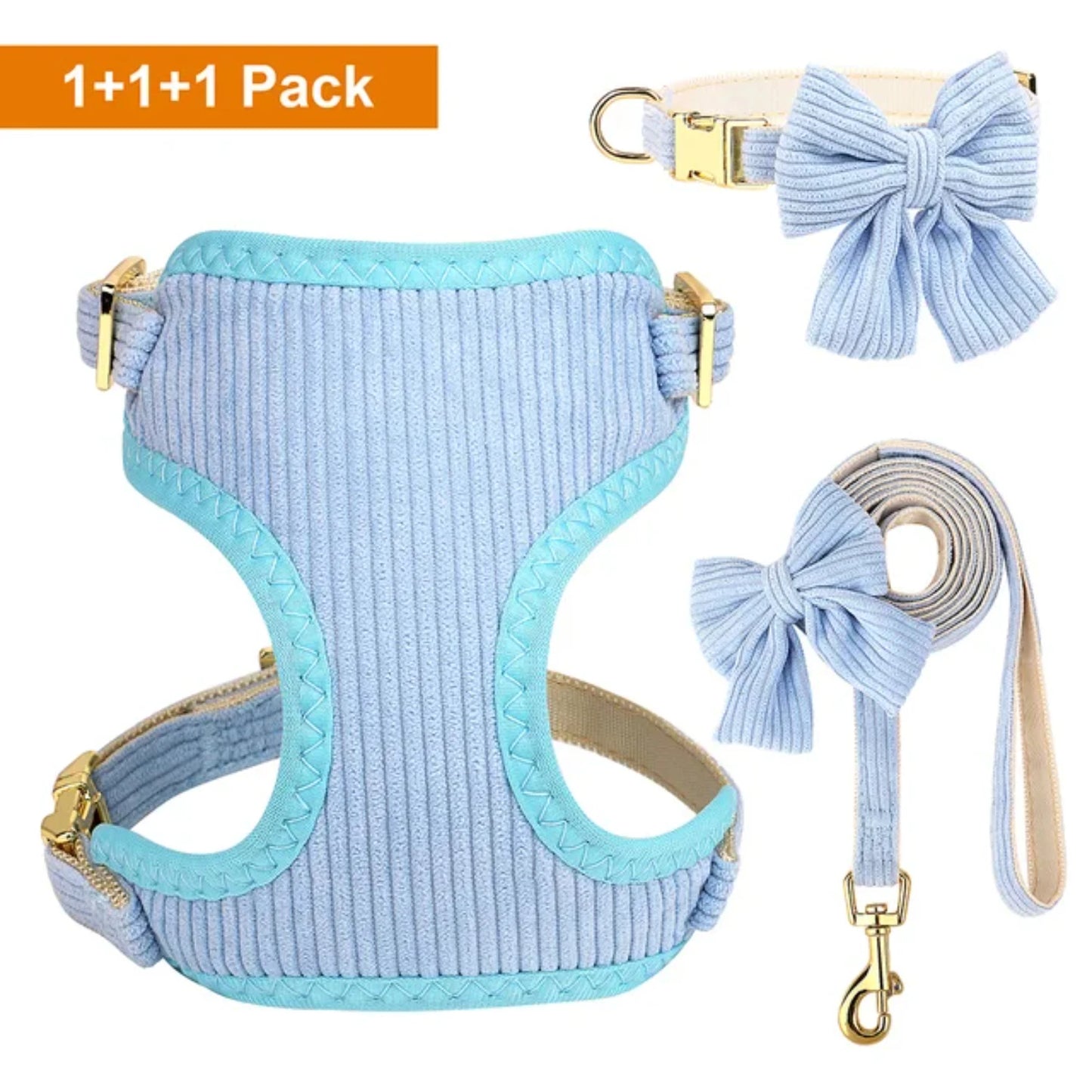 Adorable Pink Bowtie Dog Collar Leash Set