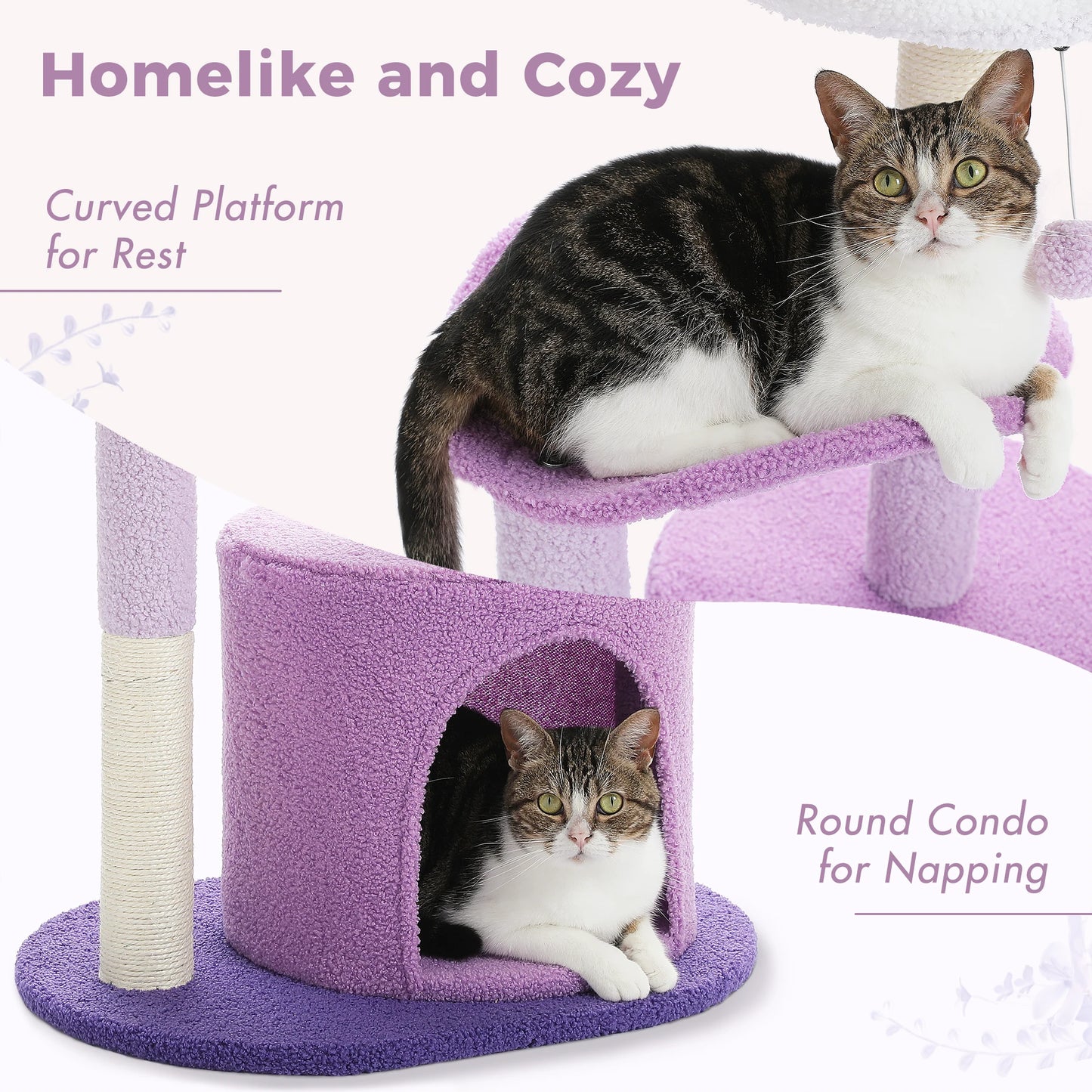 Cactus Cat Tree with Cozy Perch and Scratching Post